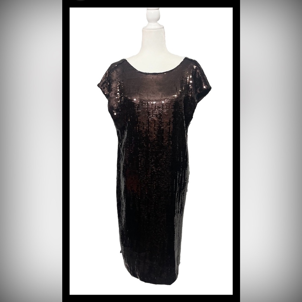 Maeve Black Sequin Midi Dress